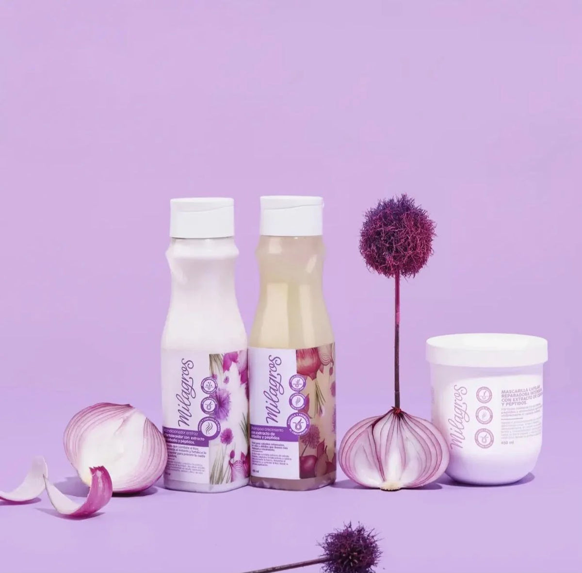 Kit Crecimiento Intensivo Cebolla: Shampoo + Acondicionador + Mascarilla